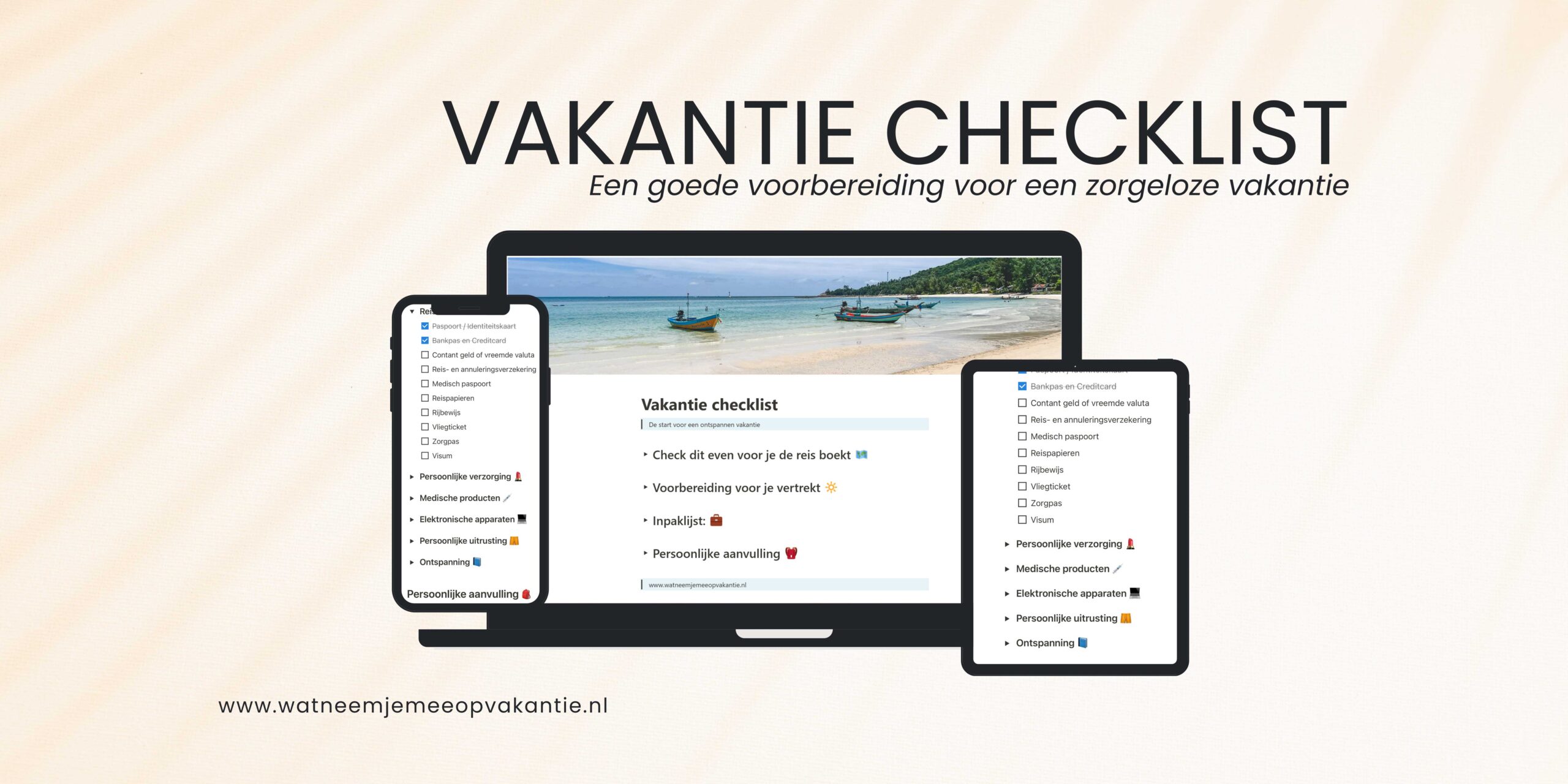 Wat neem je mee op vakantie? Digitale vakantie checklist (TIP)